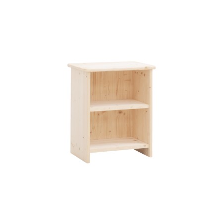 Mesita de noche de madera maciza en tono natural de 50x42cm